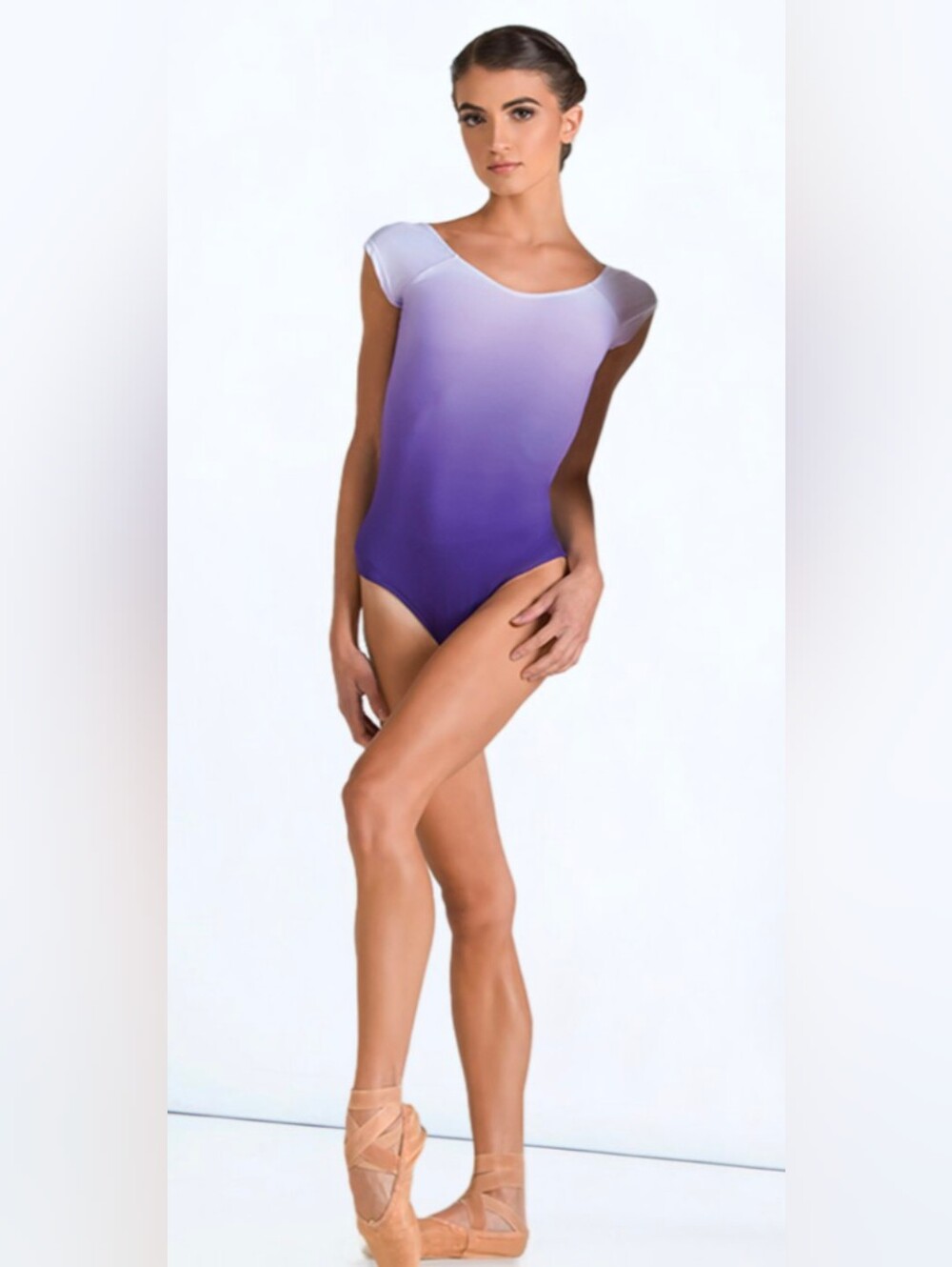 NWT Ballet Rosa Rochelle Violet Ombre Cap Sleeve Leotard Sz. 40M